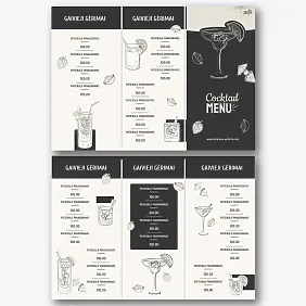 Kokteilių meniu šablonas